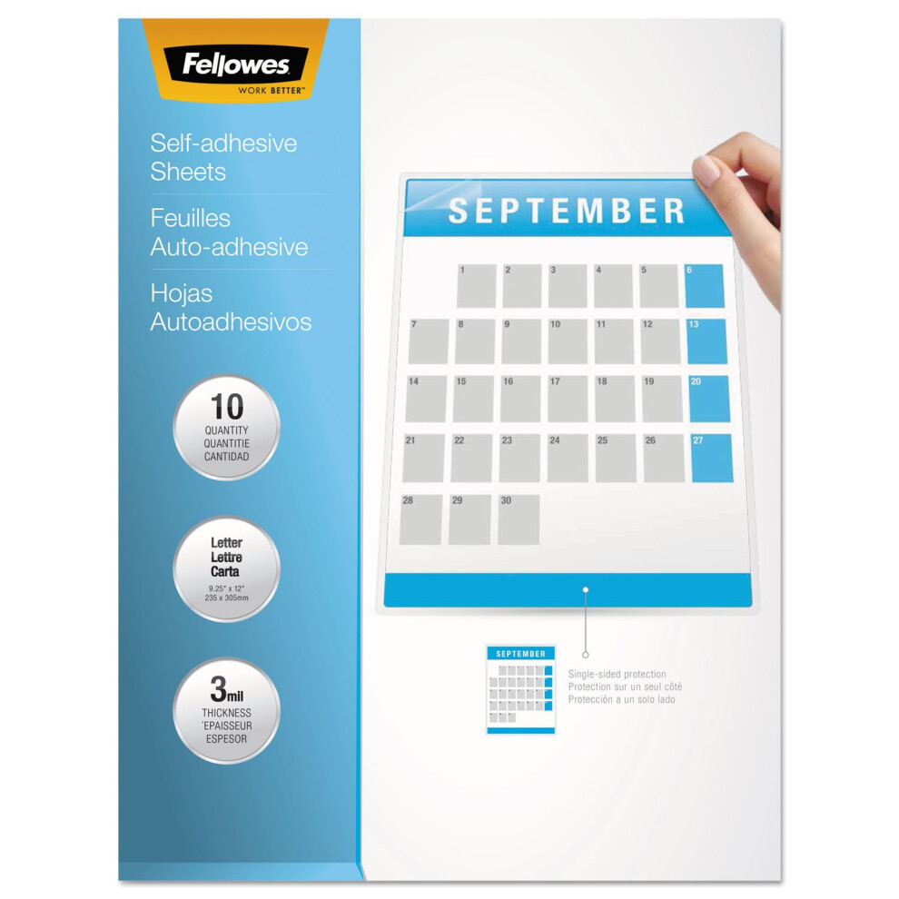 Fellowes SelfLaminating Sheets  3 mil  9 14 x 12  10Box