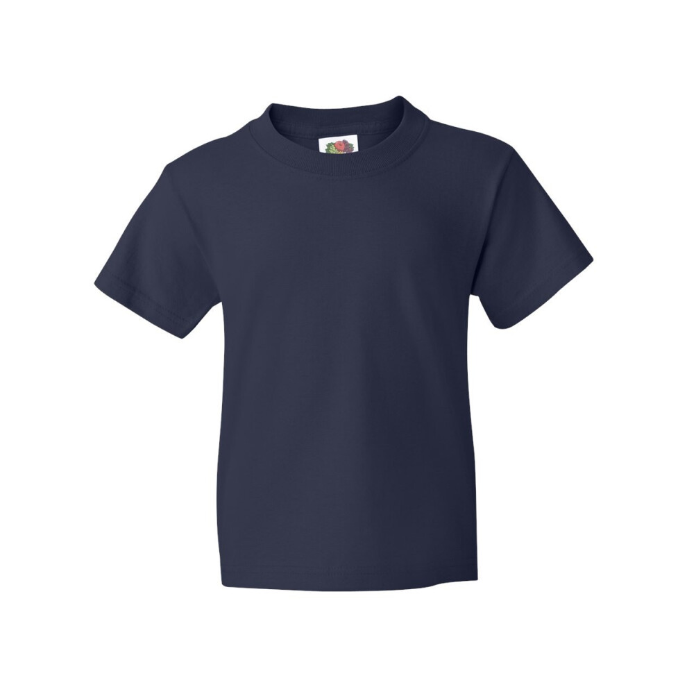 Fruit of the Loom Youth 5 oz HD Cotton TShirt L J NAVY