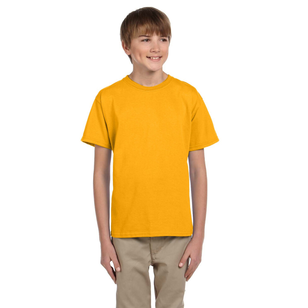 Fruit of the Loom Youth 5 oz HD Cotton TShirt S GOLD