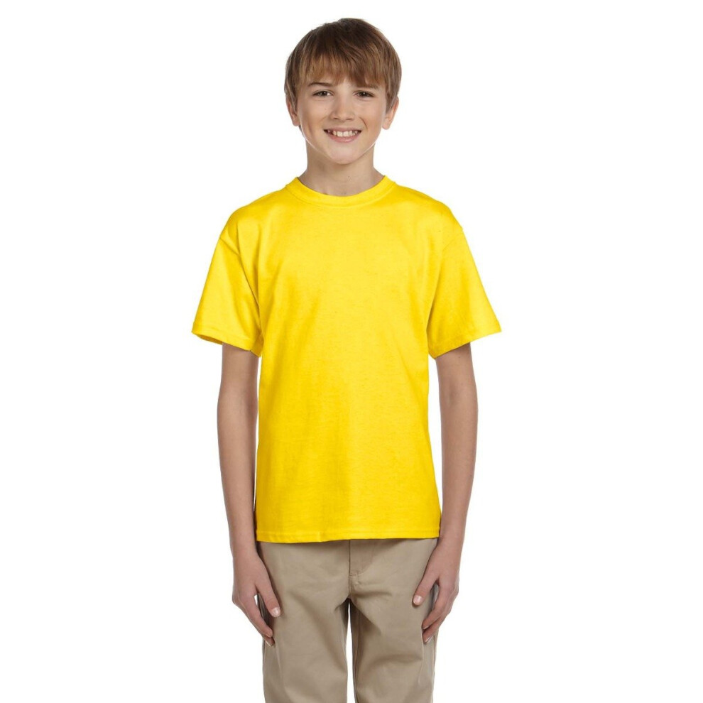 Fruit of the Loom Youth HD Cotton 100 Cotton TShirt Yellow Large