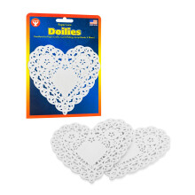 Hygloss Produits Sous-Verres Cœur en Papier - 4 Pouces Doilies en Dentelle Blanche pour Décorations, Fêtes, 100 Pack
