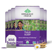 Organic India, Thé Tulsi, Sommeil, Sans Caféine, 18 Sachets d'Infusion, 1,14 oz (32,4 g)