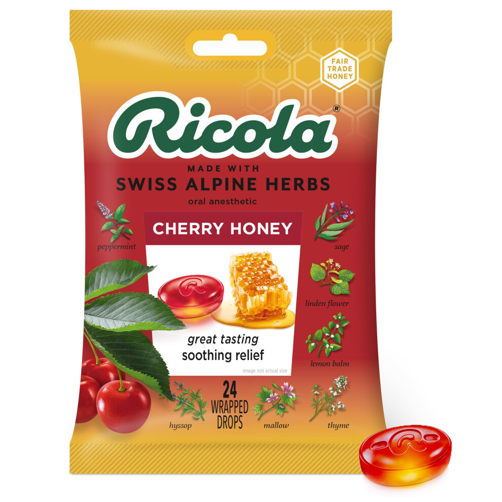 Ricola Cherry Honey Throat Drops  24 Count