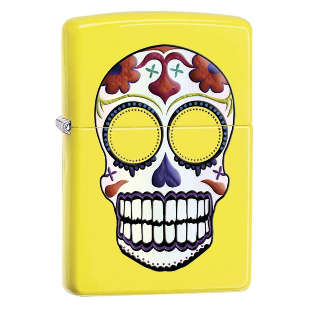 Zippo Sugar Skull Lemon Matte Pocket Lighter, One Size (2001460)