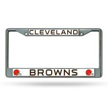 Rico Industries NFL Voetbal Cleveland Browns Premium 12" x 6" Chroomlijst met Kunststof Inzetstukken - Auto Accessoire
