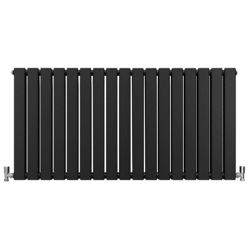 NES Home Horizontal Double Flat Panel Matte Black Designer Radiator 600 X 1158mm 2