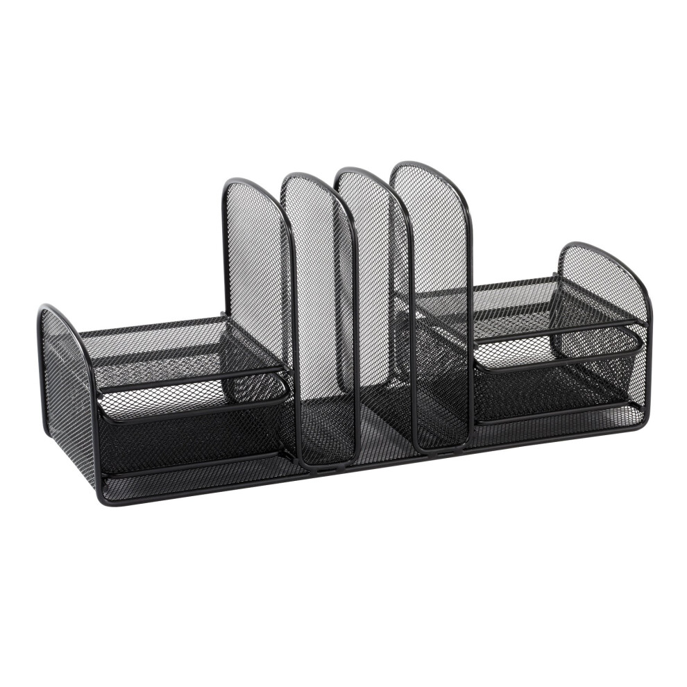 Photos - Other Furniture Safco Product 3263BL Onyx Mesh Desk Organizer with Three Vertical Sections Two Baskets Home Office & Classroom Organization 
