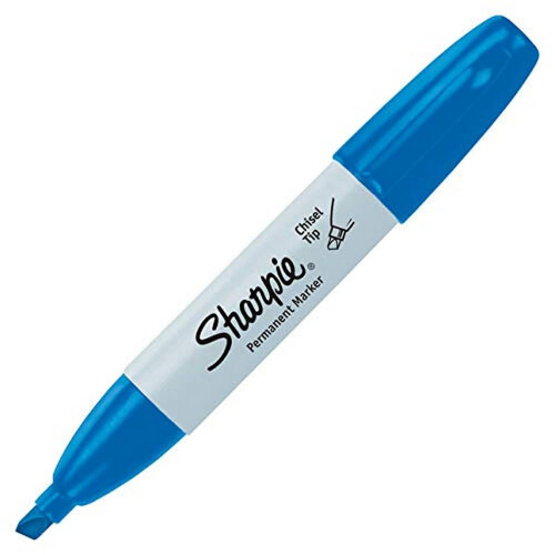 Sharpie SHARPIE Μόνιμοι Μαρκαδόροι, Πλατύ, Μύτη Χαραγμένη, 12-Πακέτο, Μπλε (38203)