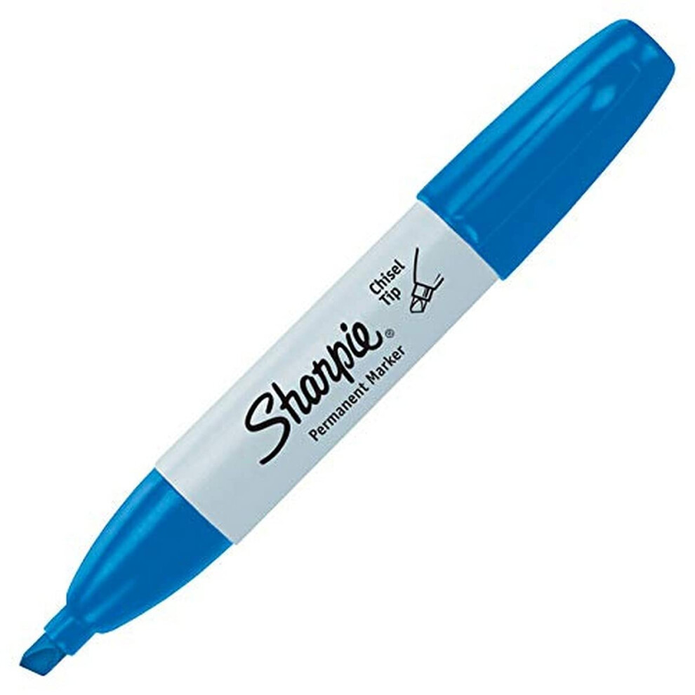 SHARPIE Permanent Markers  Broad  Chisel Tip  12Pack  Blue 38203