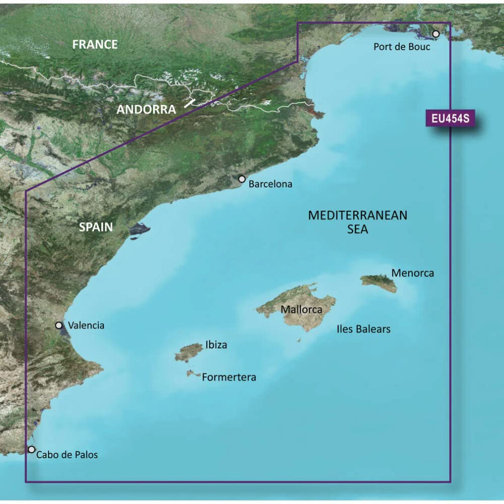 NewGARMIN VEU454S BARCELONA AND VALENCIA BLUECHART G2 VISION  30766