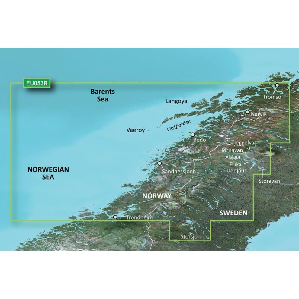 Garmin BlurChart VEU053R  Trondheim  Tromso  SD Card