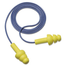 3M 3404004 EAR UltraFit Earplugs Corded Premolded Yellow 100 Pairs
