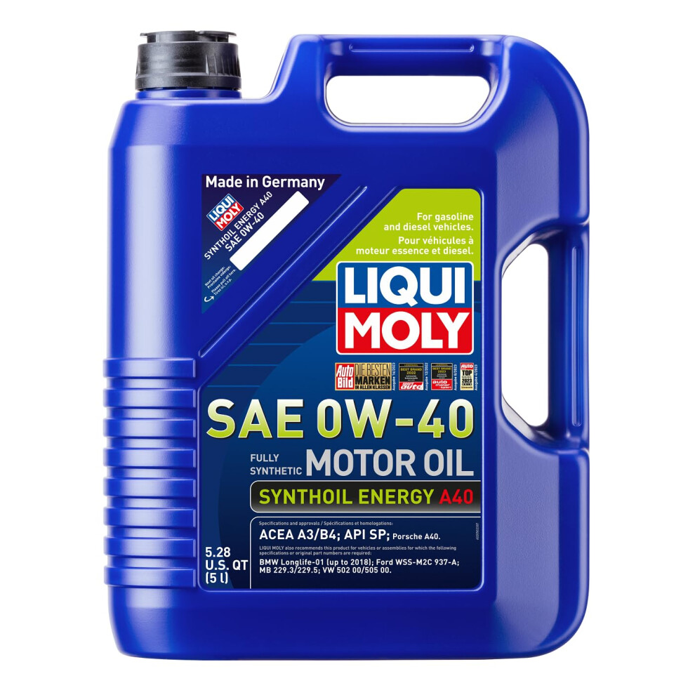 LIQUI MOLY Synthoil Energy A40 SAE 0W40  5 L  Synthesis technology motor oil  SKU 2050