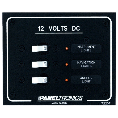 Paneltronics Standard DC 3 Position Breaker Panel wLEDs