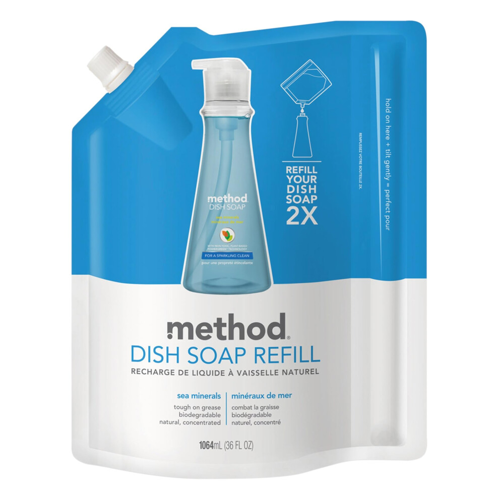 Method Gel Dish Soap Refill  Sea Minerals  Biodegradable Formula  Tough on Grease  36 Fl Oz Pack of 1