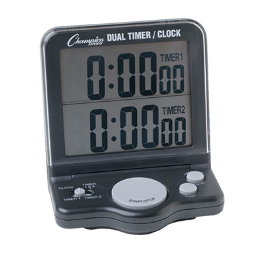 Champion Sports DC100 Dual TimerClock wJumbo Display  LCD  3 12 x 1 x 4 12