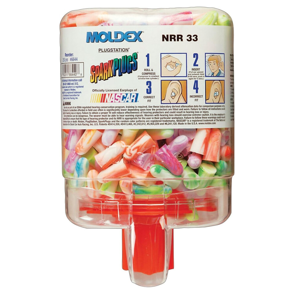 Moldex PlugStation Uncorded Earplug Dispensers  Assorted  33 dB  250Box 6644