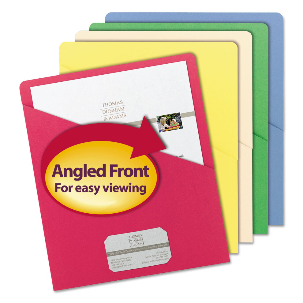 Photos - File Folder / Lever Arch File Smead Slash Jacket Letter Size Assorted Colors 25 per Pack  75425 (75425)