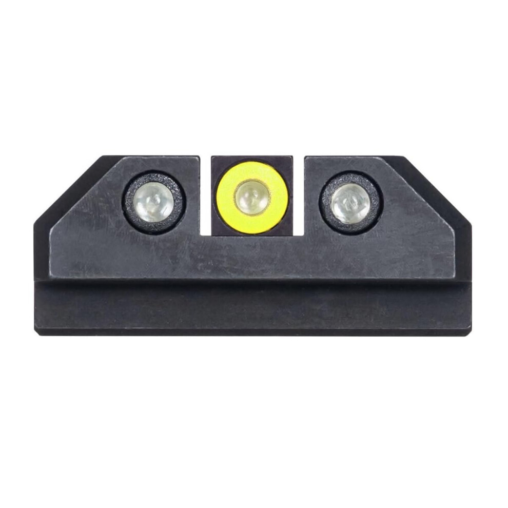 Night Fision Standard Height Perfect Dot Tritium Night Sight Set Compatible with Taurus G3CGX4  Yellow Front Ring  Black Rear R