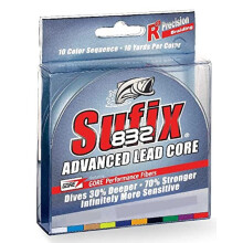 Sufix 832 Lead Core  metered MultiColored 12 pound100 Yard Spool