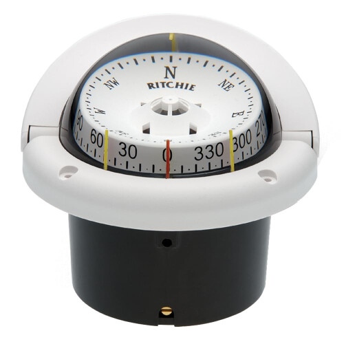 Ritchie HF743W Helmsman Compass  Flush Mount  White
