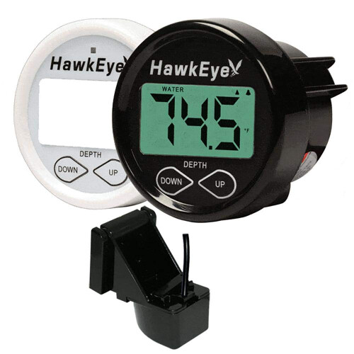 HawkEye In Dash Depth Finder wAir  Water Temperature  Transom Mount