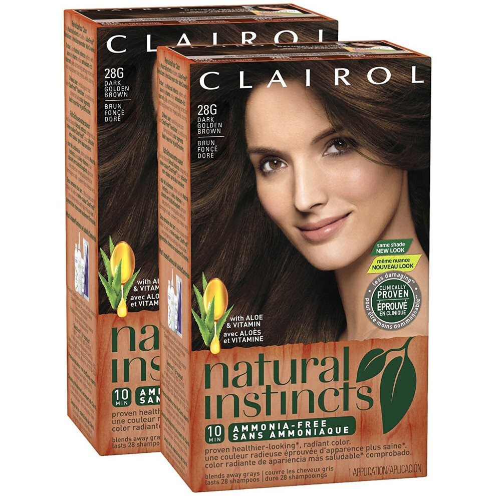 Clairol Natural Instincts  028G  Golden Cappuccino  Dark Golden Brown  2 pk