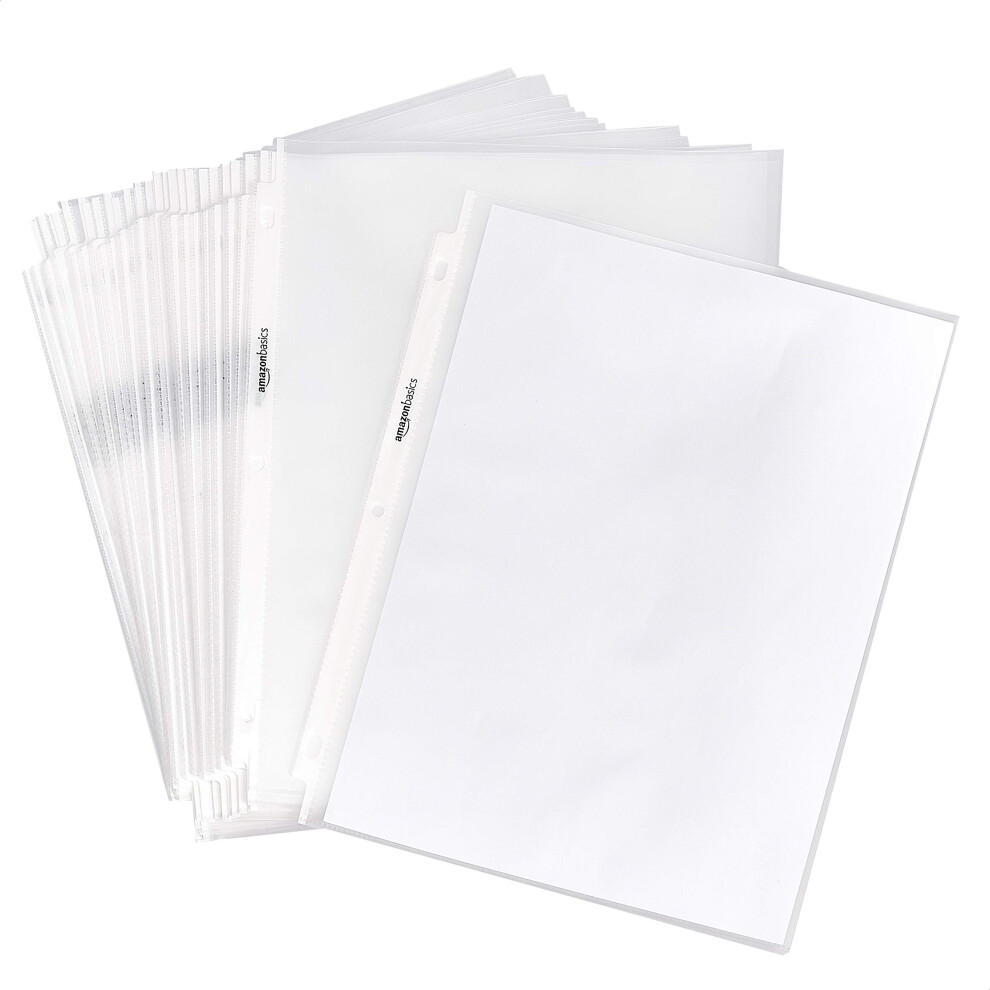 Amazon Basics Sheet Protector  Heavy Duty  NonGlare  100 Pack  Clear