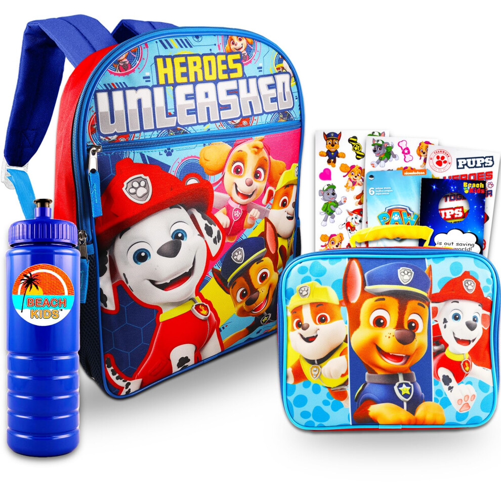 Paw Patrol Backpack and Lunch Bag for Kids  Bundle 16 Paw Patrol School Backpack  Insulated Lunch Bag  Stickers  More  Paw P