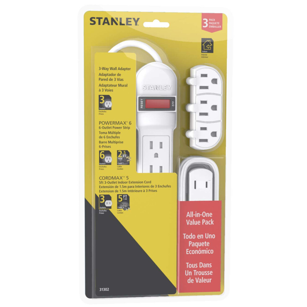 Stanley 31302 PowerMax Value Pack  3pc MultiOutlet Kit