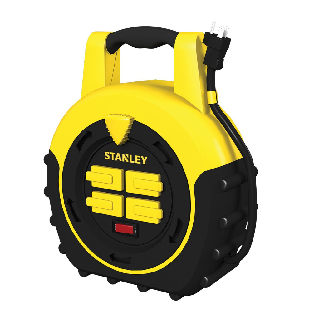 Stanley 33959 ShopMax Power Hub 20Feet 4Outlet Cord Reel   Yellow