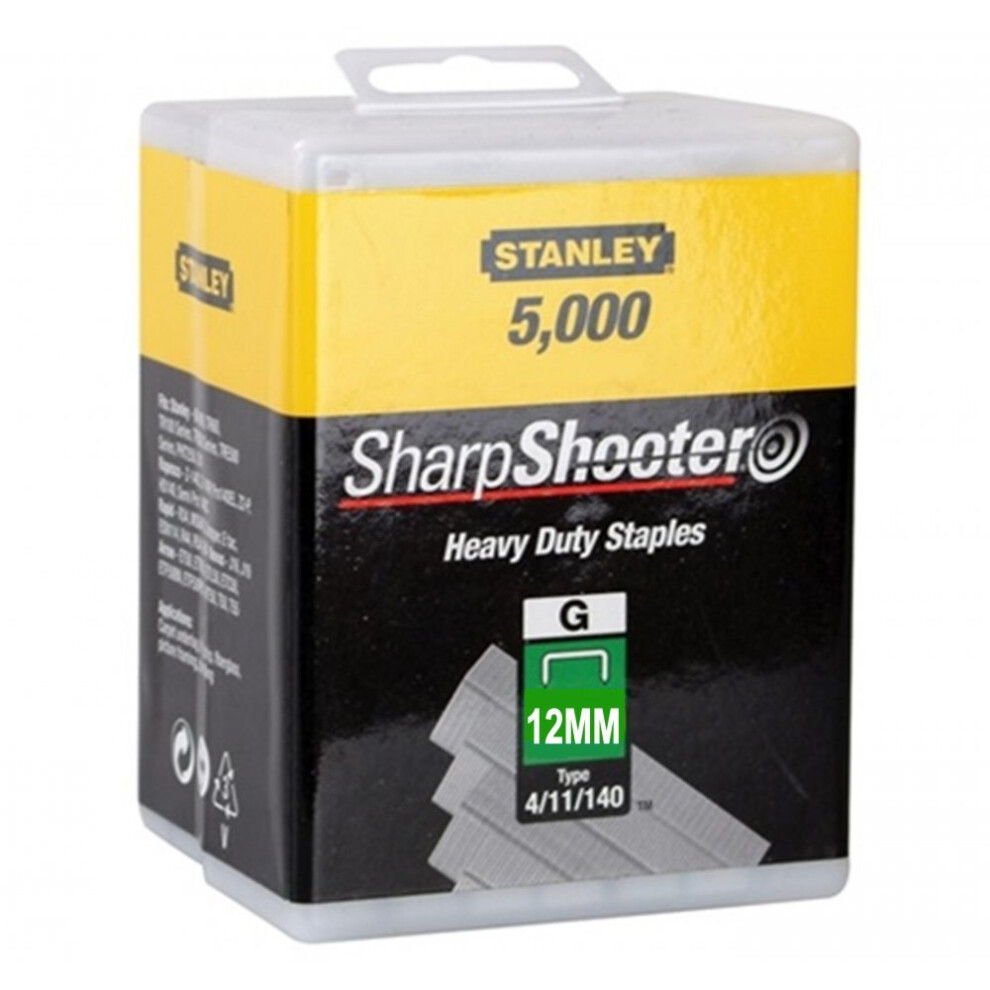 Stanley 1TRA7085T Type G Staples 5000 piece  Silver