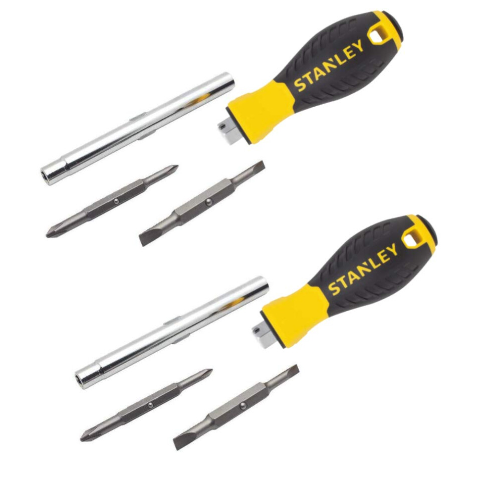 Stanley Screwdriver 6 in 1  Pack of 2