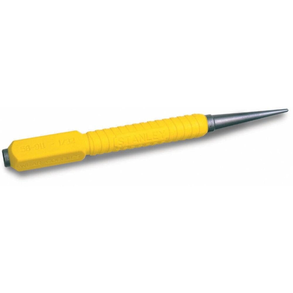 Stanley 058911 Nail Punch with Dynagrip  YellowSilver
