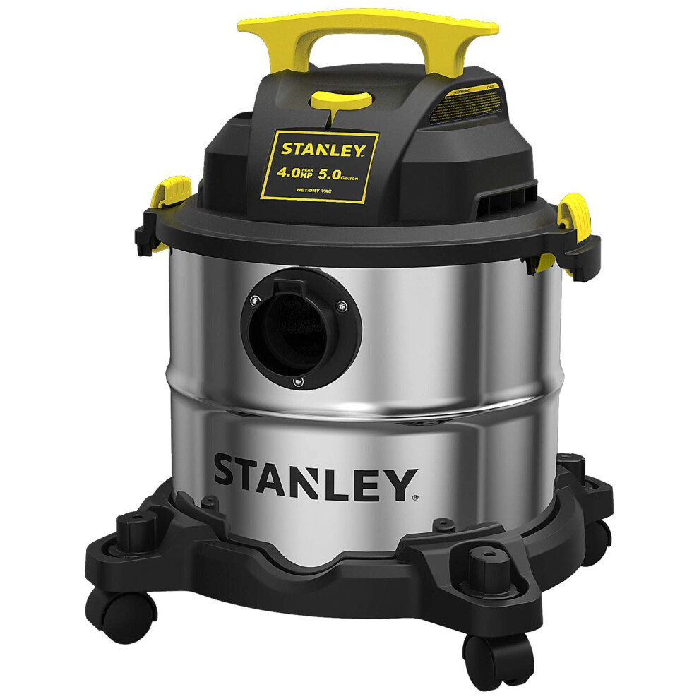 STANLEY SL18115 WetDry Vacuum  4 Horsepower  Stainless Steel Tank  5 Gallon  40 HP  50 Sealed Pressure  SilverYellow