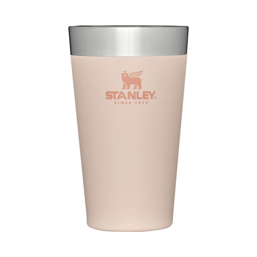 STANLEY Adventure Inulsated Stacking Beer Pint Glass  16oz Stainless Steel Double Wall Rugged Metal Drinking Tumbler Limestone