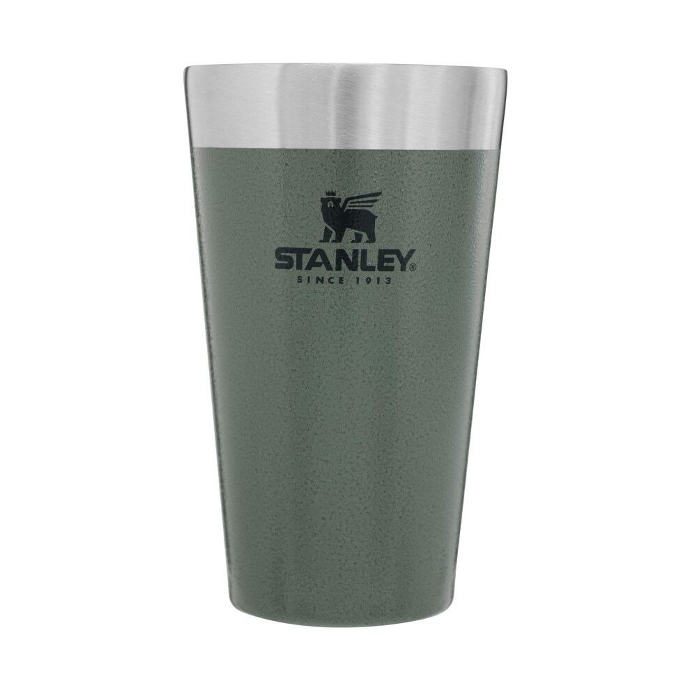 STANLEY Adventure Inulsated Stacking Beer Pint Glass  16oz Stainless Steel Double Wall Rugged Metal Drinking Tumbler Hammertone