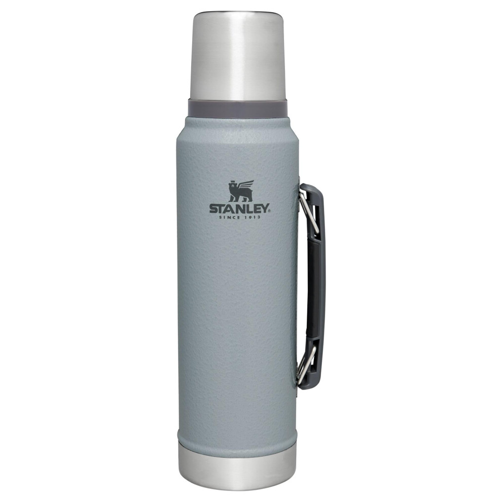 Stanley Classic Vacuum Insulated Wide Mouth Bottle  Hammertone Silver  BPAFree 188 Stainless Steel Thermos for Cold  Hot Be