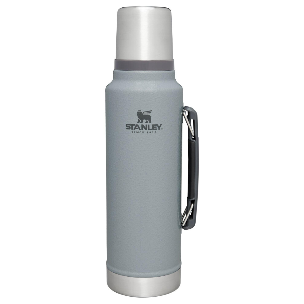 Stanley Classic Vacuum Insulated Wide Mouth Bottle  Hammertone Silver  BPAFree 188 Stainless Steel Thermos for Cold  Hot Be