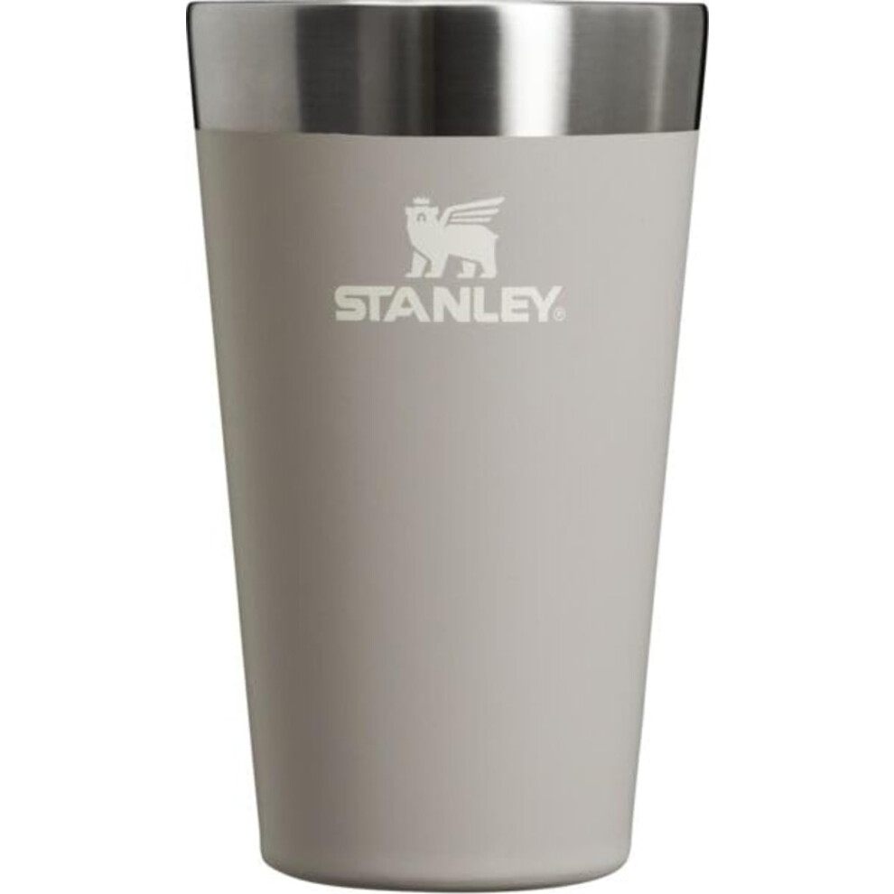 Stanley Adventure Inulsated Stacking Beer Pint Glass  Stainless Steel Double Wall Rugged Metal Drinking Tumbler  16 Oz  Ash 20