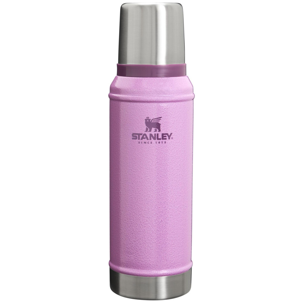 Stanley Classic Vacuum Insulated Wide Mouth Bottle  Hammertone Lilac  BPAFree 188 Stainless Steel Thermos for Cold  Hot Bev