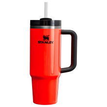 Stanley Quencher H2.0 FlowState RVS Vacuüm Geïsoleerde Beker met Deksel en Rietje voor Water, Ijsthee of Koffie, Neon Oranje