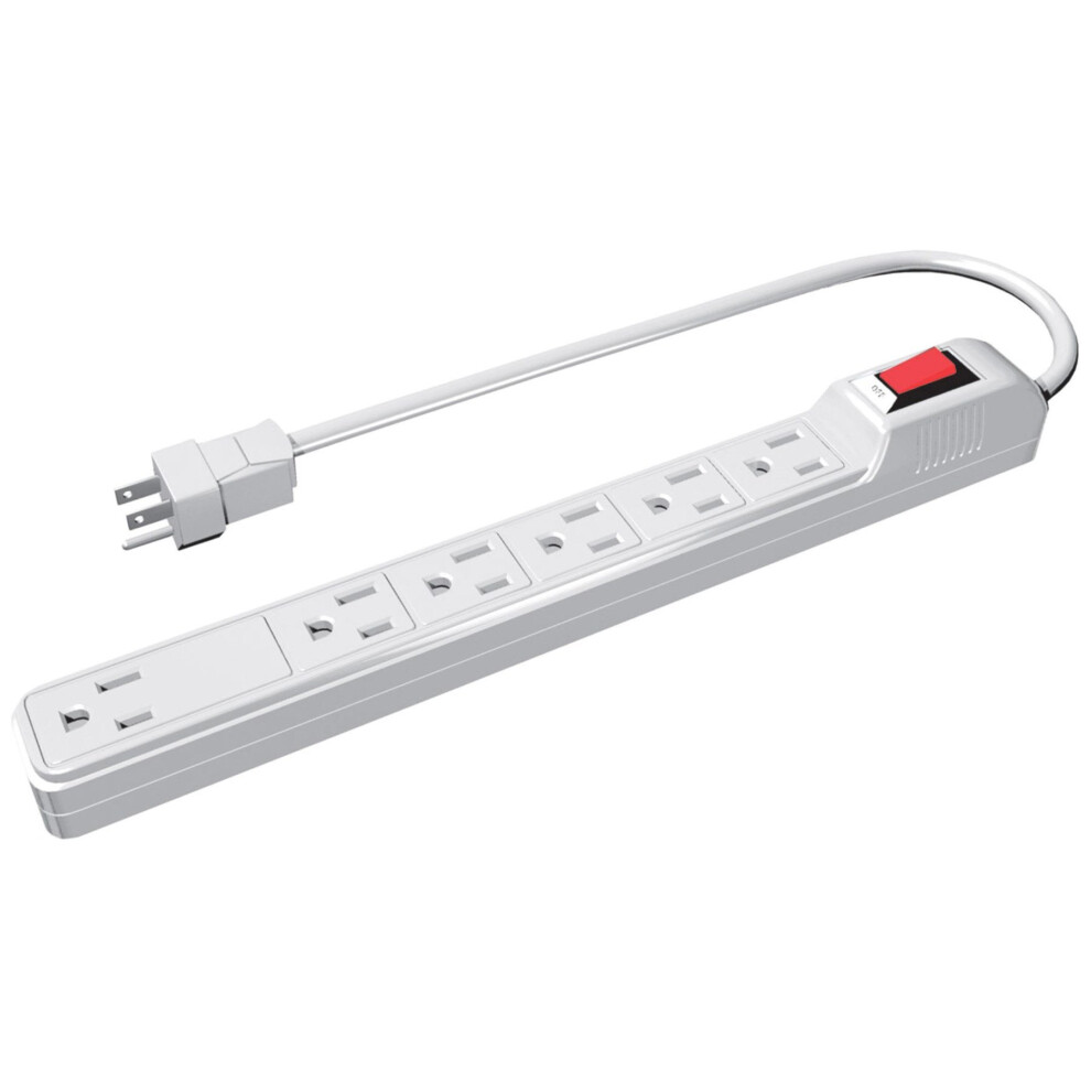 Stanley 30006 6 Outlet White All Purpose Power Strip