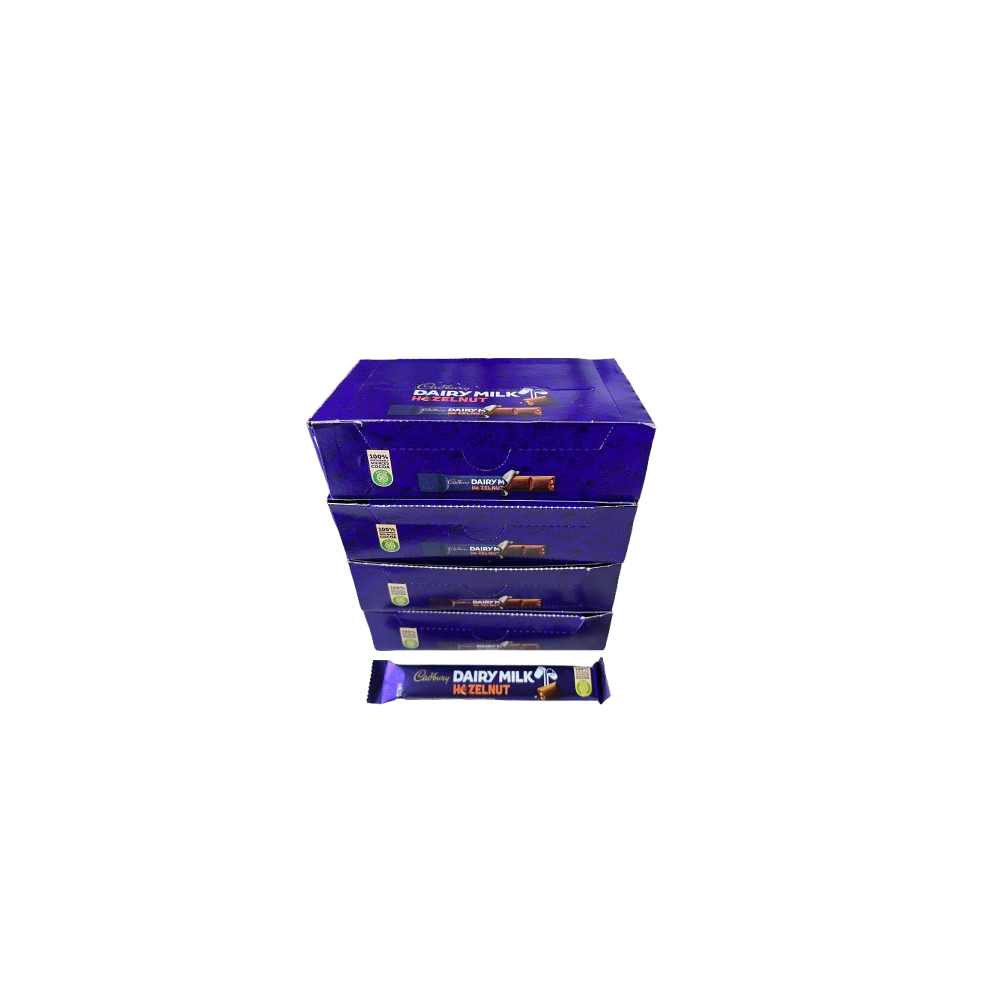 Cadbury Dairy Milk Hazelnut Bars 22g 4 Full Boxes of 12 (48 Bars) SEE DATES