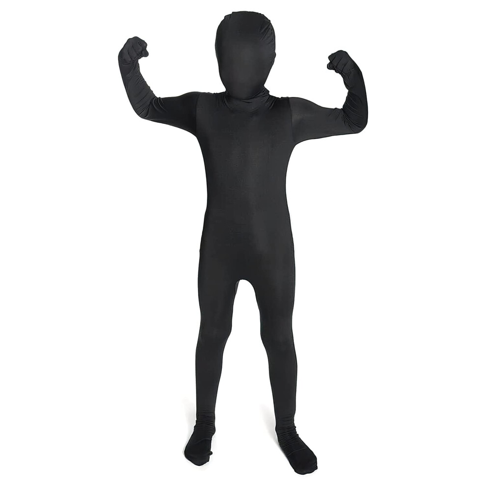 Photos - Fancy Dress Fancy Morphsuits Kids Black Bodysuit Costume Black Full Body Suit Halloween All Black Costume Morph Suit Boys Full Body Black Suit 