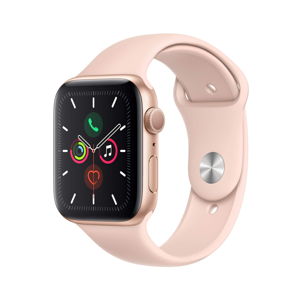 Apple Watch Series 5 GPS  40MM  Gold Aluminum Case with Pink Sand Sport Band Renewed