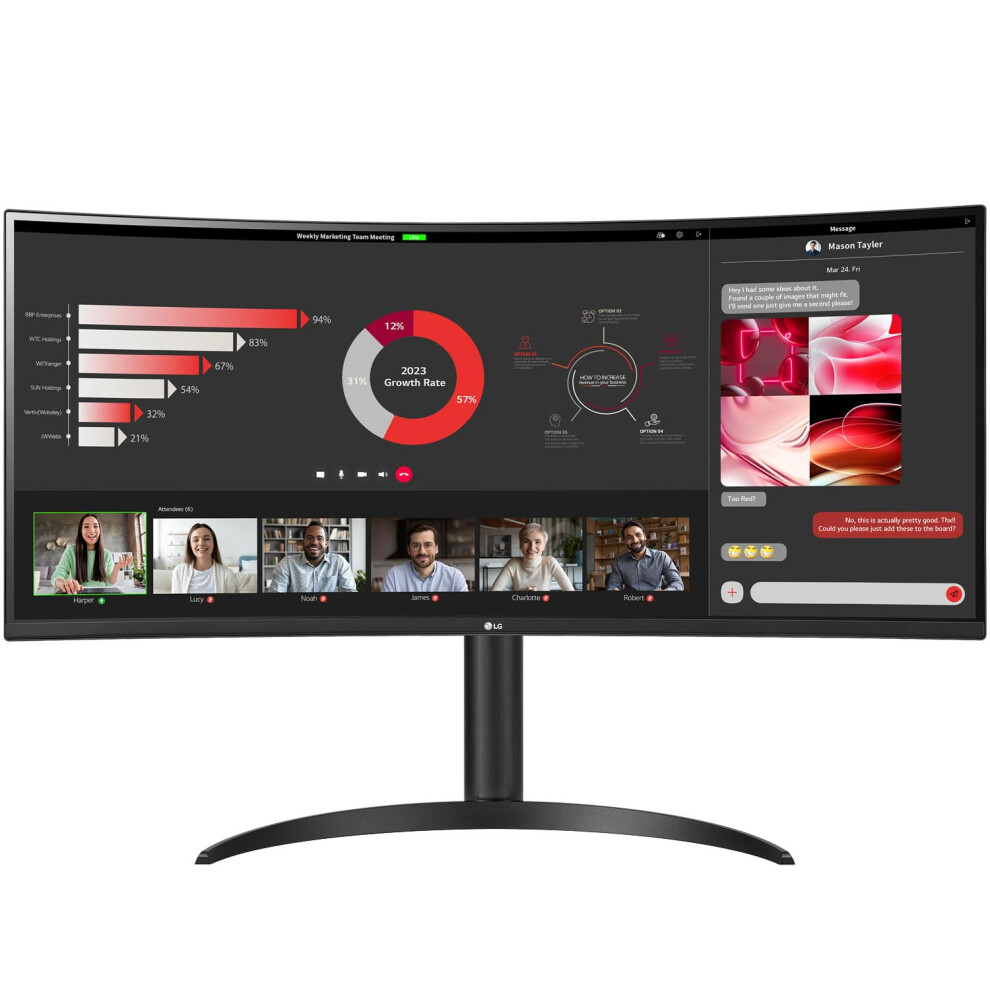 Lg 34Wr55qcb 34 Curved Ultrawide Wqhd Hdr 10 100Hz Monitor With Usb Typec 3440X1440 Curved Display 100Hz Refresh Rate Amd