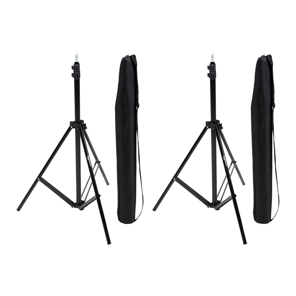 Amazon Basics Aluminum Light Photography Tripod Stand with Case  Pack of 2  28  67 Feet  366 Pounds  Black