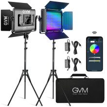 GVM RGB LED Video Light with Lighting Kits 680RS 50W Led Panel Light with Bluetooth Control 2 Packs Photography Lighting for Y