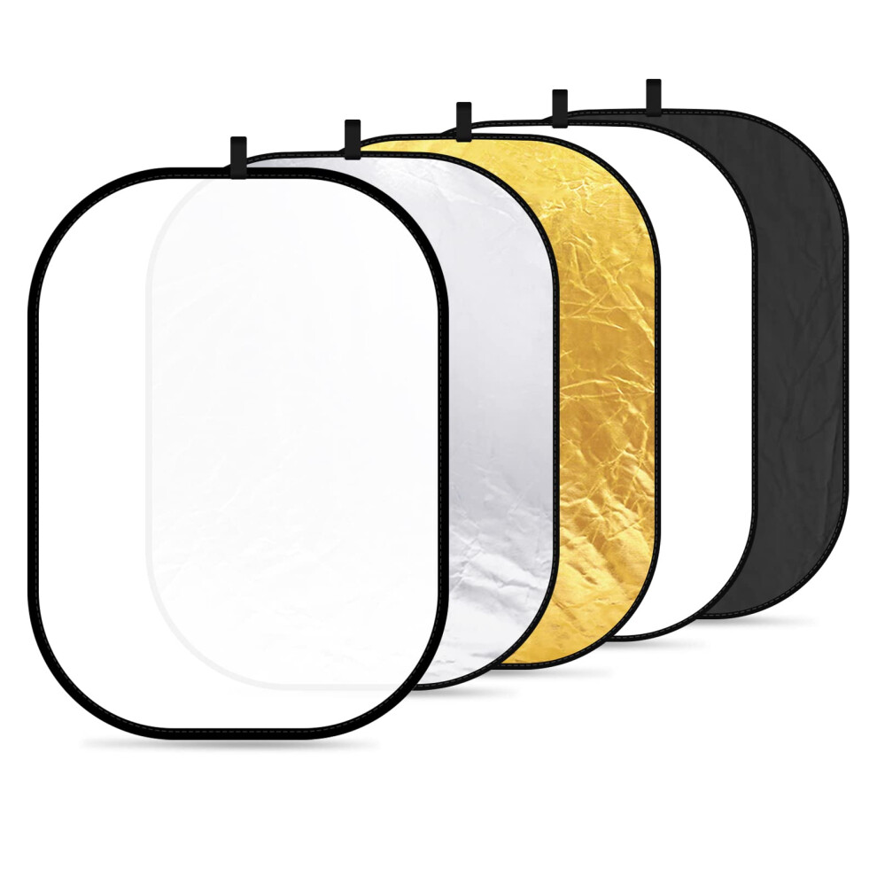 NEEWER 59x79150x200cm Light Reflectors for Photography  Portable 5 in 1 Collapsible Multi Disc with Bag  Translucent  Silv